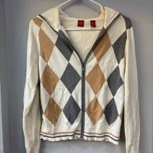 Valerie Stevens Argyle Zip-Up Hoodie
